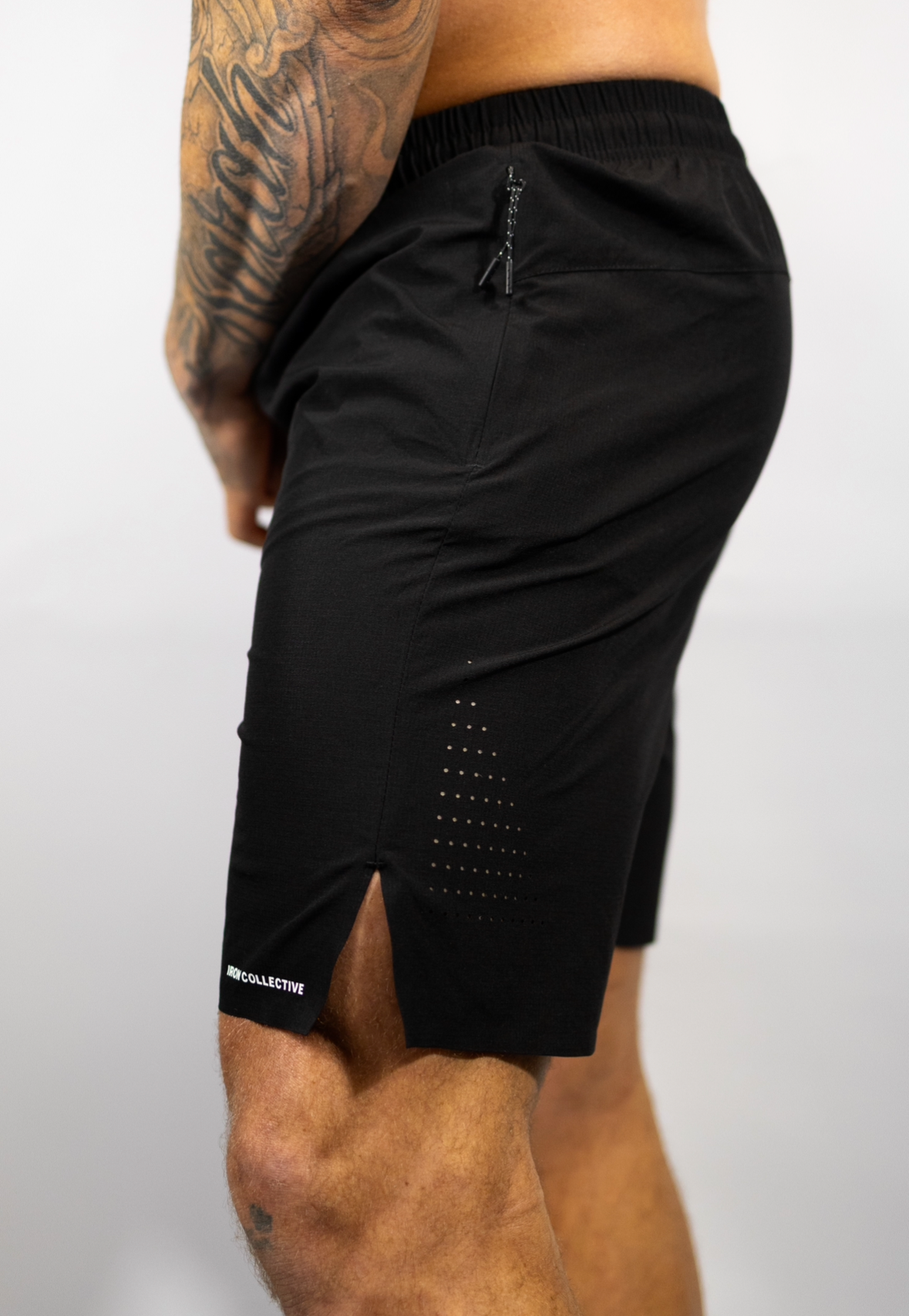 Nylon zip shorts 7inch